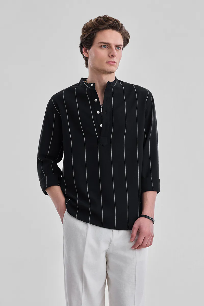 Mandarin Stripes Kurta Shirt